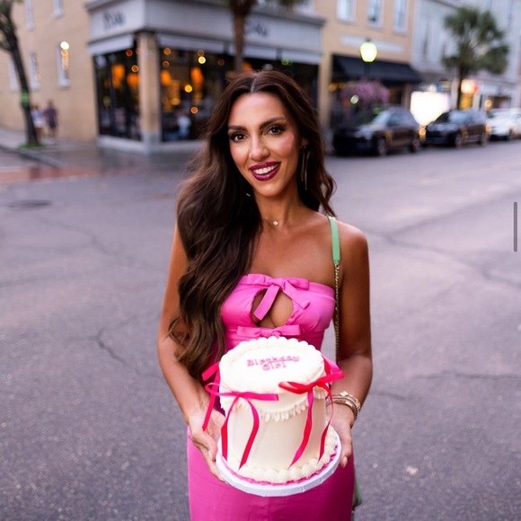 REVOLVE Pink Strapless Dress with Bow details - Picture 2 of 3